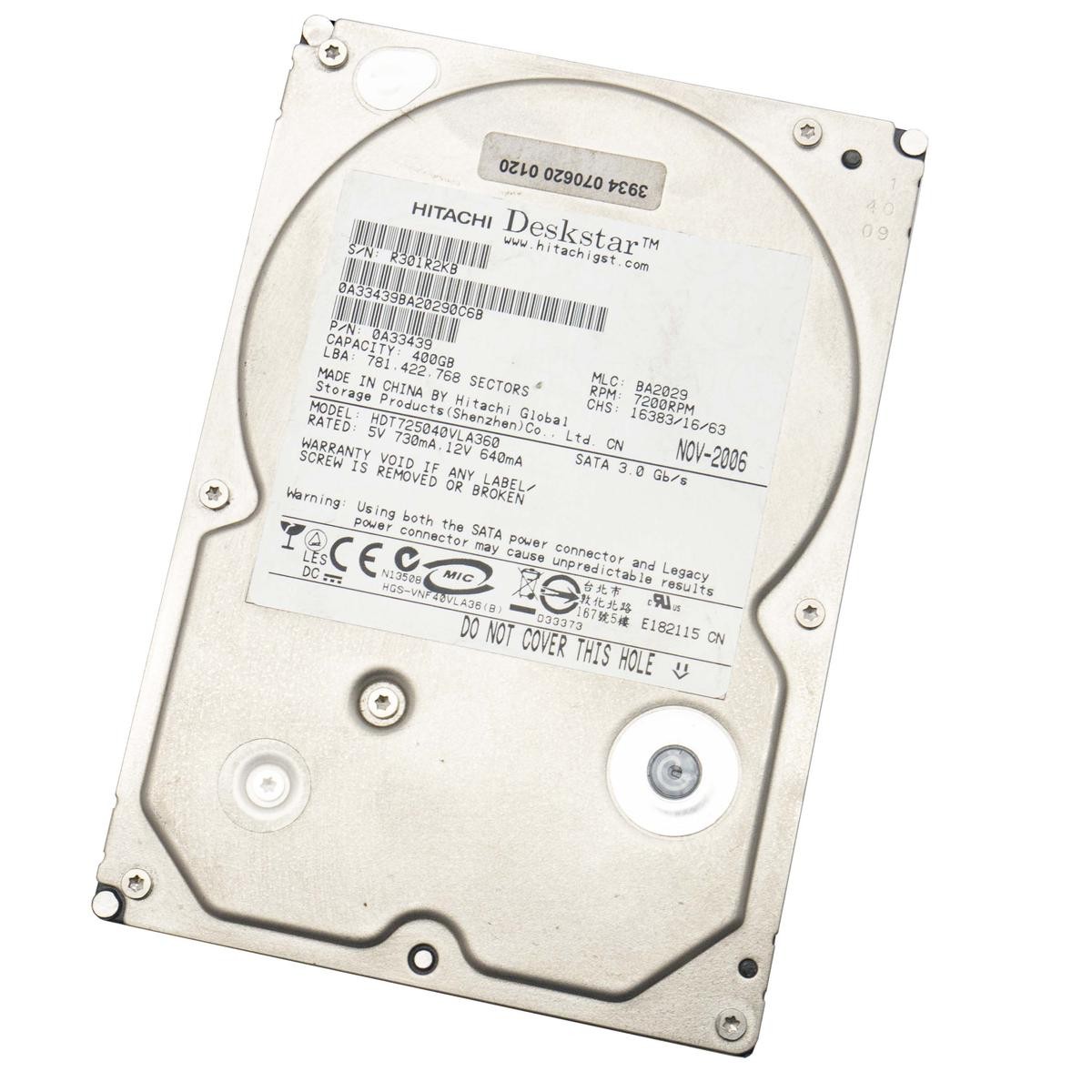 HDD Hard Disk 400GB 3.5" SATA Hitachi Desktop Computer DVR PC KVM