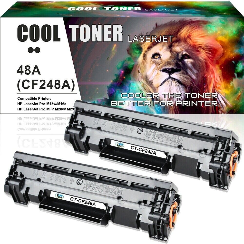 2PK CF248A 48A Toner Cartridge for HP LaserJet Pro M15W M16 M28w M28a M29w M31w