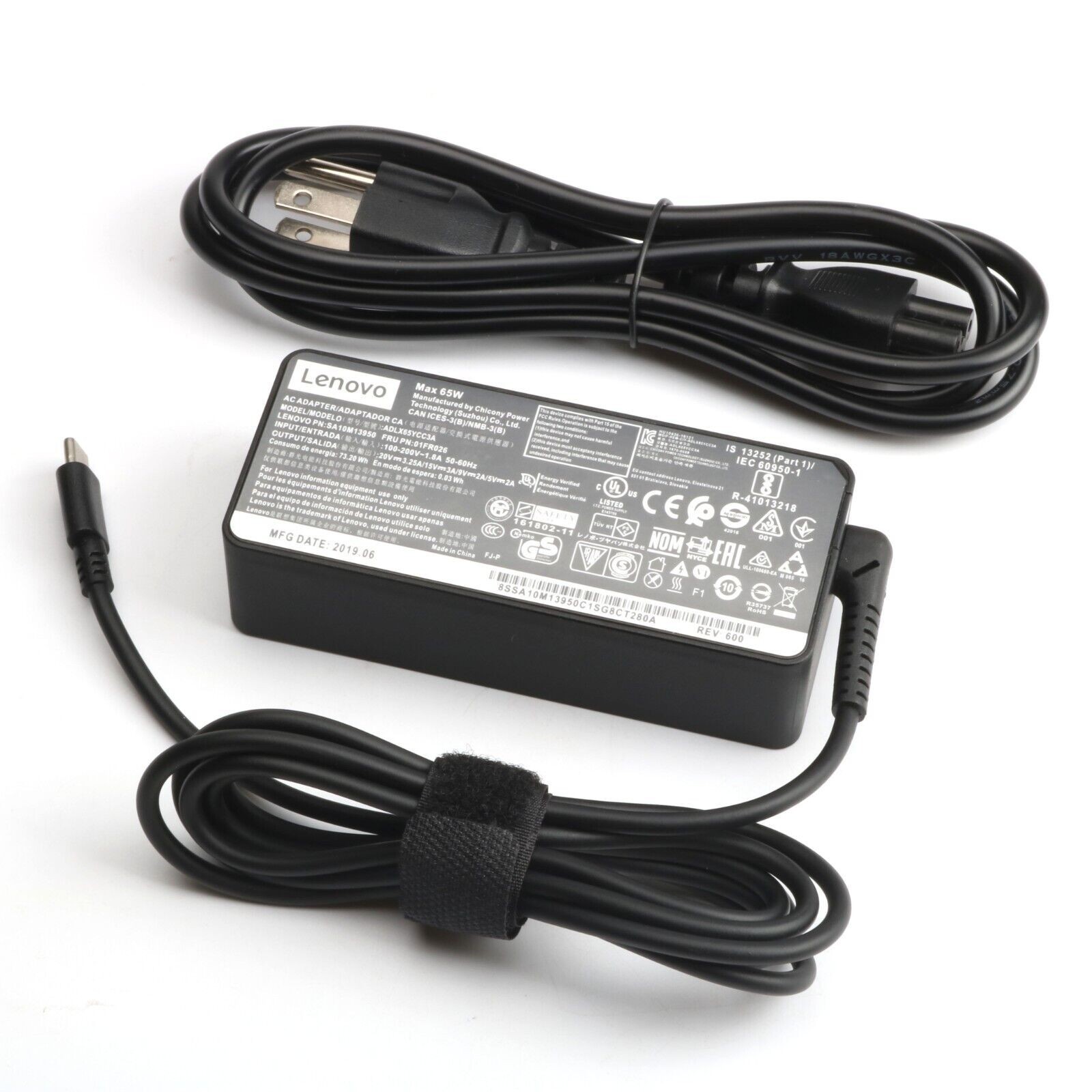 100PCS* OEM Lenovo 65W ADLX65YLC3A USB-C Type-C Laptop Charger AC Power Adapter