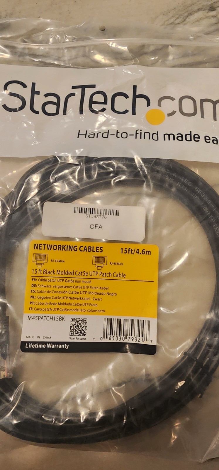 StarTech 3 ft Red Molded Cat5e UTP Patch Cable 3ft/91cm