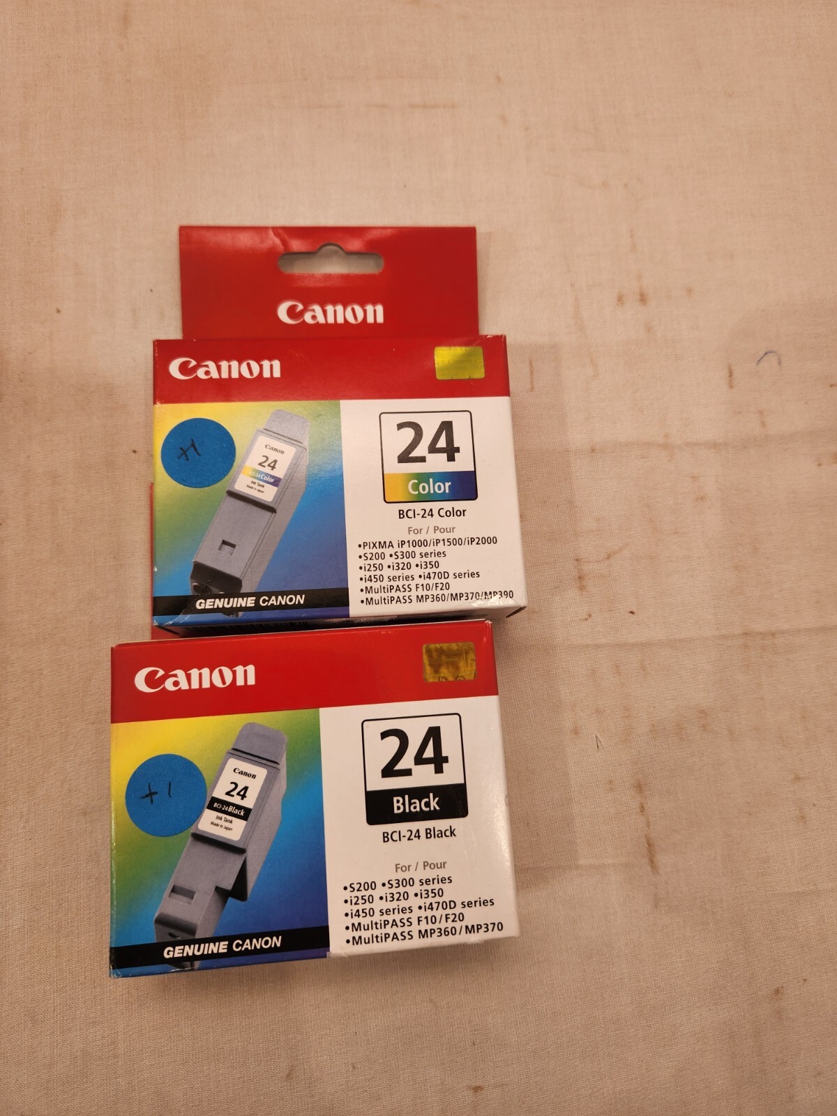 Genuine Canon BCI-24 Color and Black Print Ink Cartridge PIXMA New Sealed Box