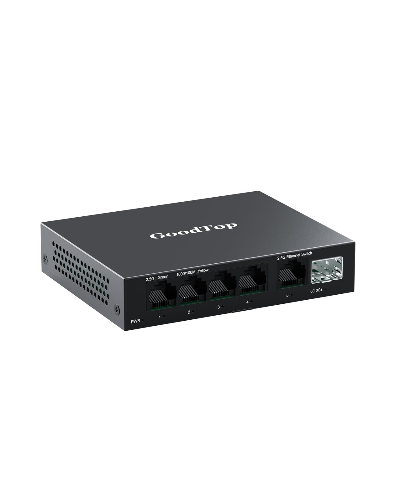 5 Port 2.5Gb Switch, 5X 2.5G RJ45+1x 10G SFP+, Plug & Play, Metal Housing | Unma