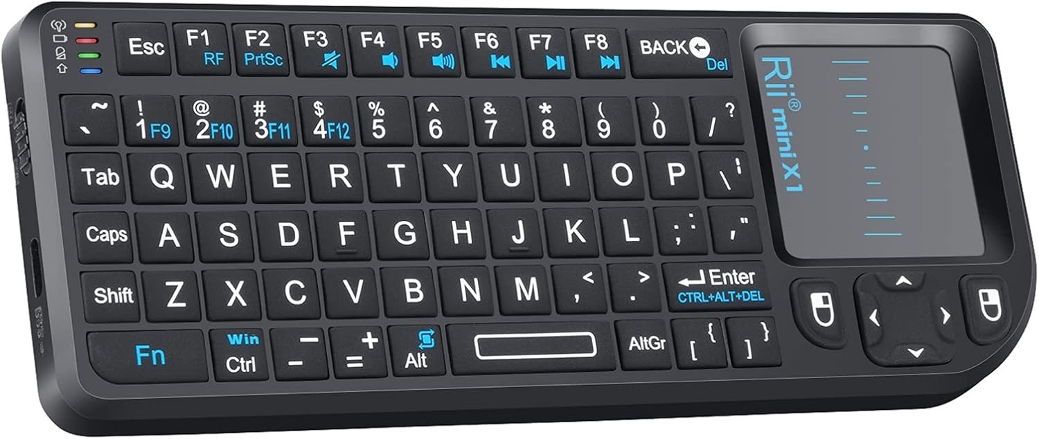 Rii 2.4G Mini Wireless Keyboard with Touchpad Mouse,Lightweight Portable Cont