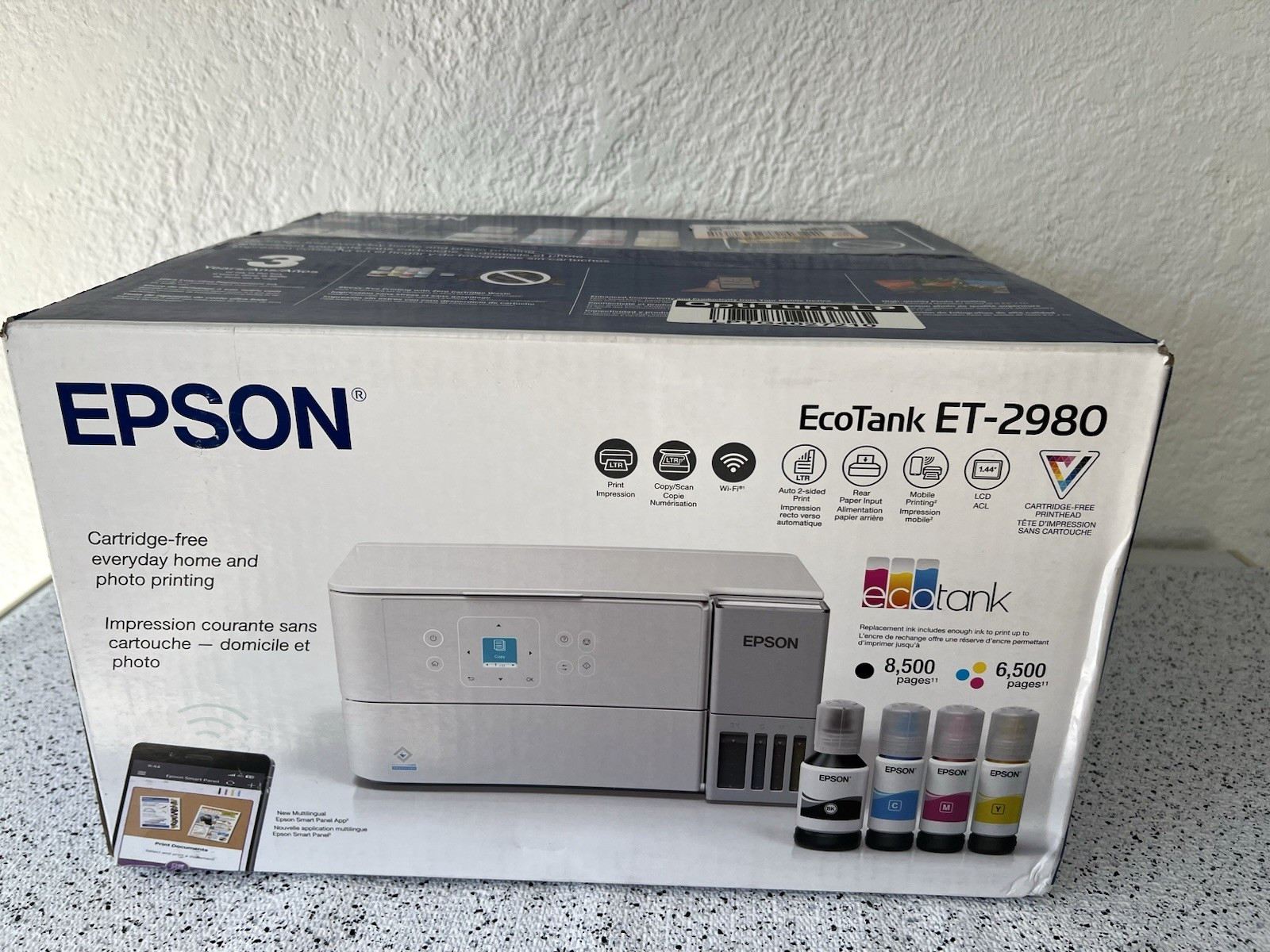 Epson EcoTank ET-2980 All-In-One Color Inkjet Printer Wireless Duplex