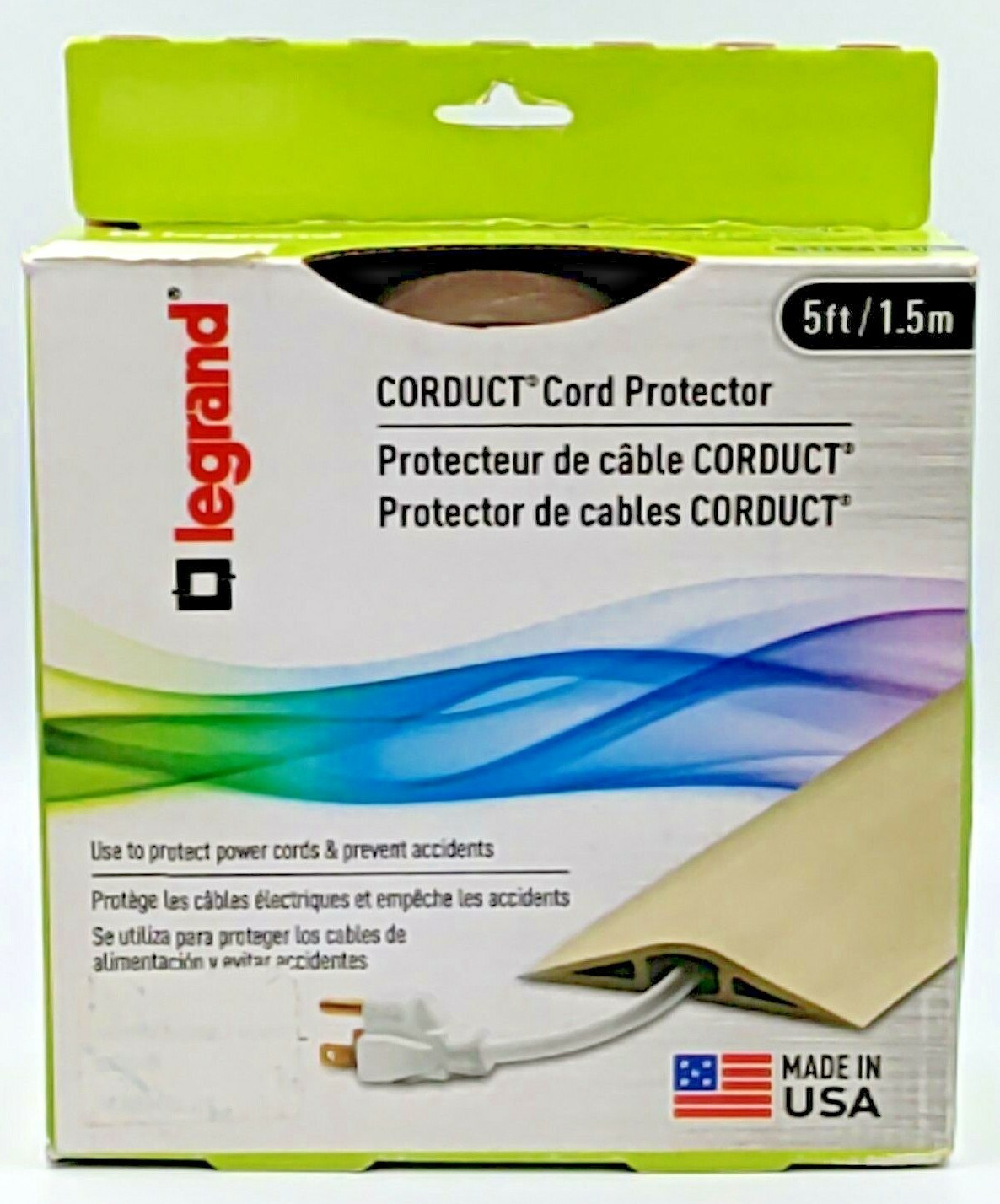 Legrand Corduct Floor Walk-Over Roll-Over Cord Protector Brown 5' x 2.5" x 7/16