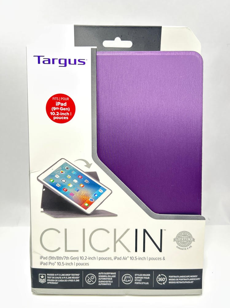 Targus Click-In Rotating Case iPad 10.2 Air Pro 10.5 360 Degree Purple