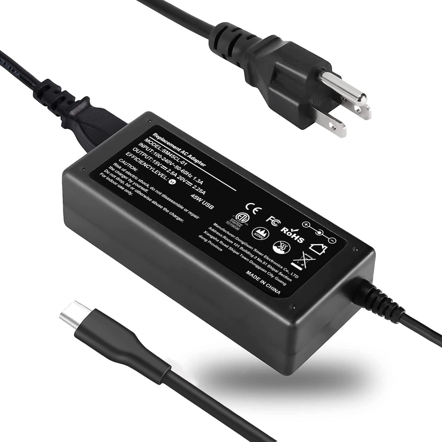 Cargador De Computadora Portatil Usb-c Para Samsung Plu Pro Adaptador Chromebook