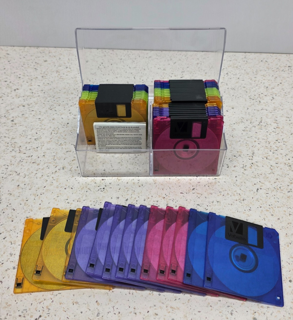 Verbatim DataLife Colors mf2HD 3.5" 1.44 MB Floppy Discs 42 disks w/ Lables/Case