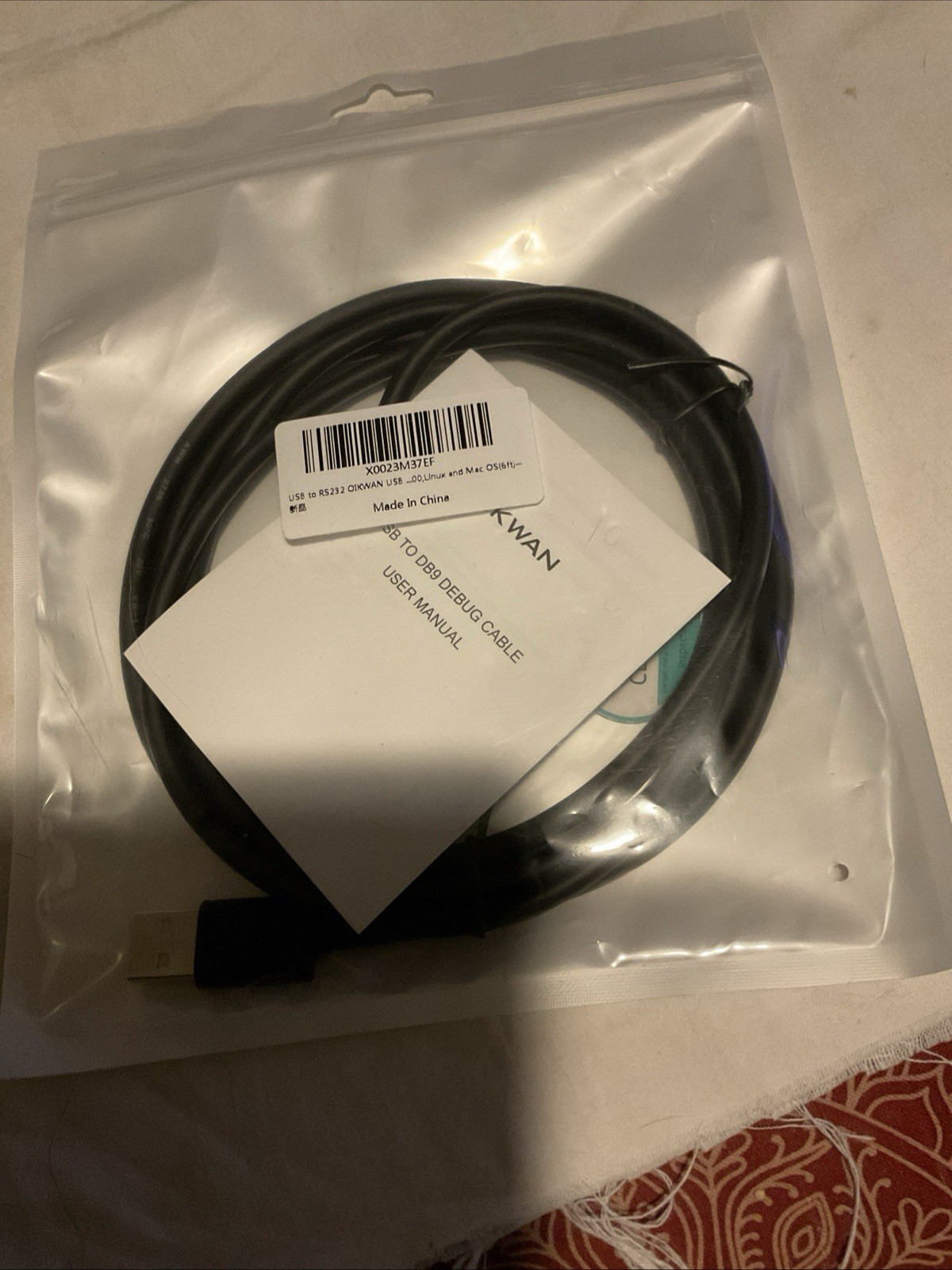 OIKWAN 6 FT. USB TO DB9/M DEBUG CABLE