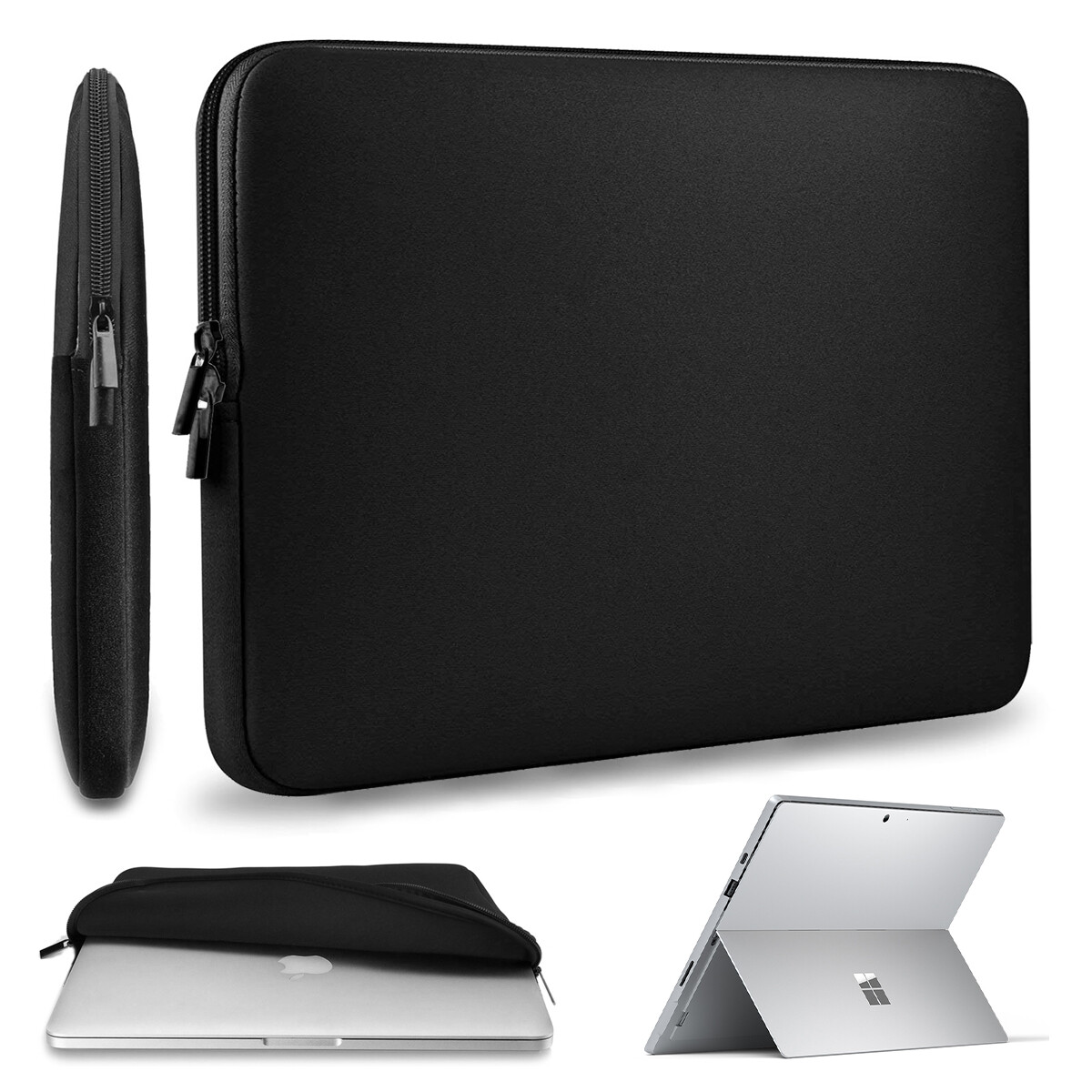 Black Soft-Touch Sleeve Case For 12.4" Surface Laptop Go 2/1 2022-20 Released
