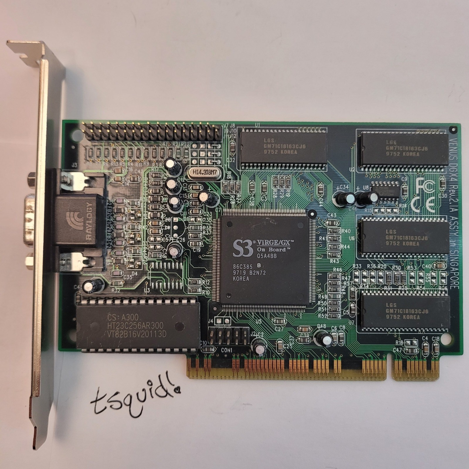 S3 ViRGE/GX 86C385 PCI Video Graphics Card 4MB Vintage VGA Venus DGX4 Rev 2.1A