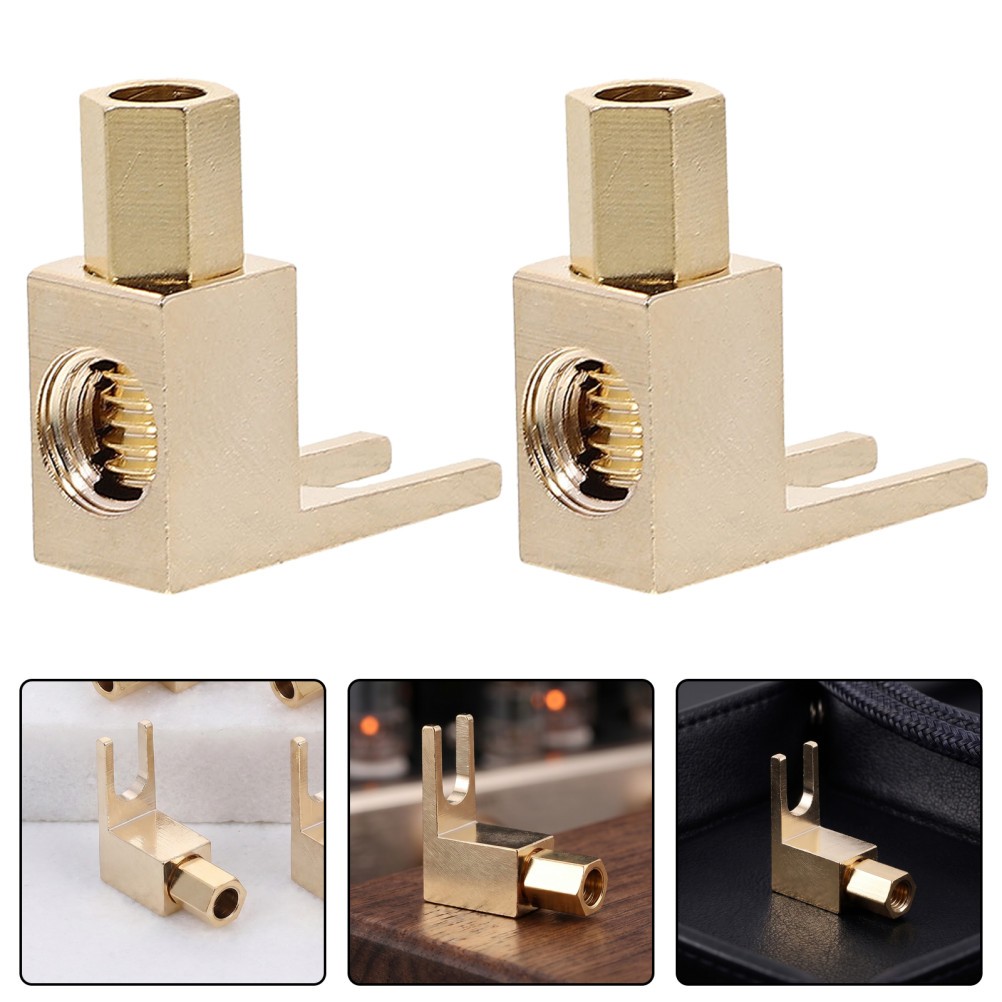 6Pcs Durable Gold Copper L Shape Speaker Wire Adapter for Vintage Audio Use