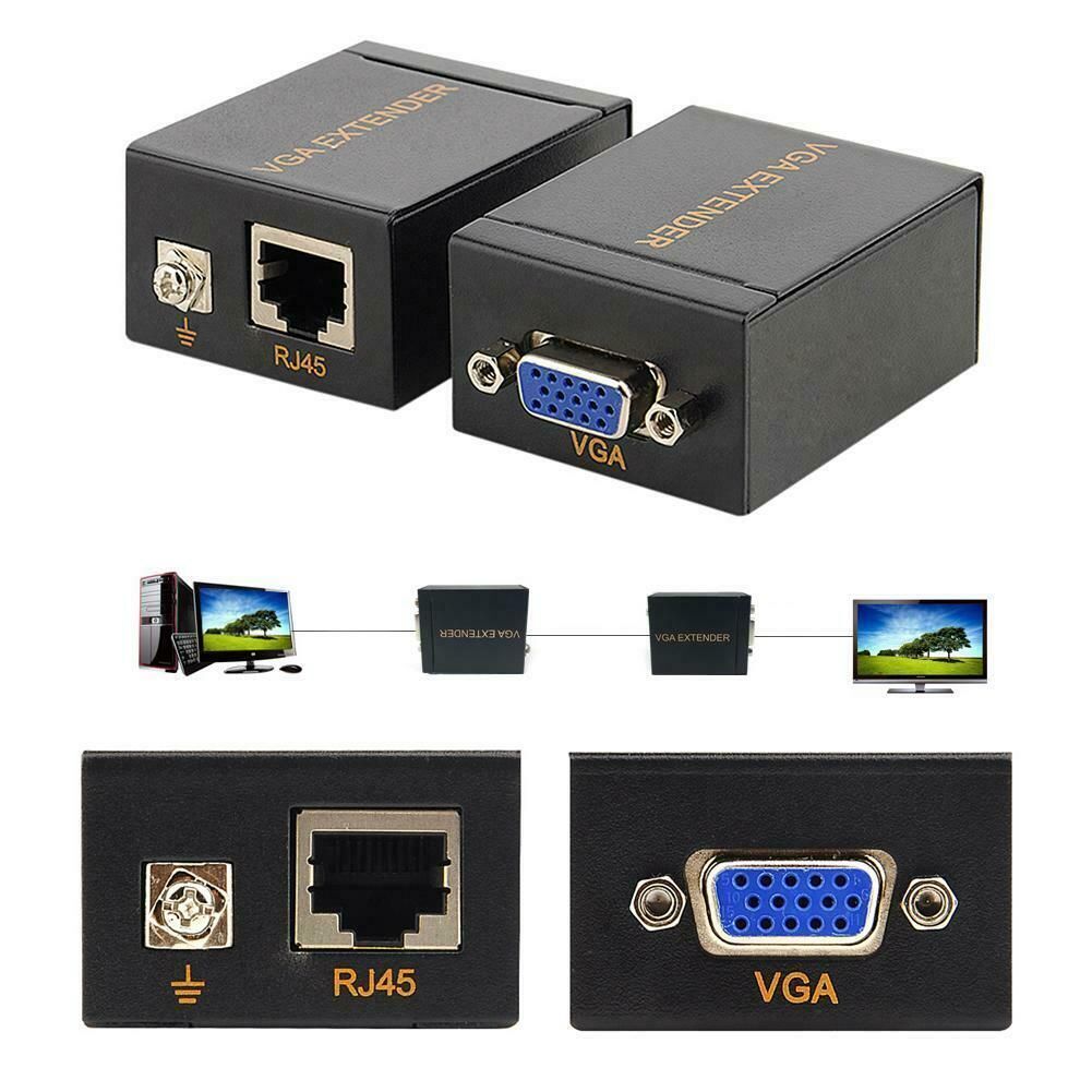 VGA Extender Over Ethernet Cable RJ45 To VGA Signal Extender Transmitter 1080P