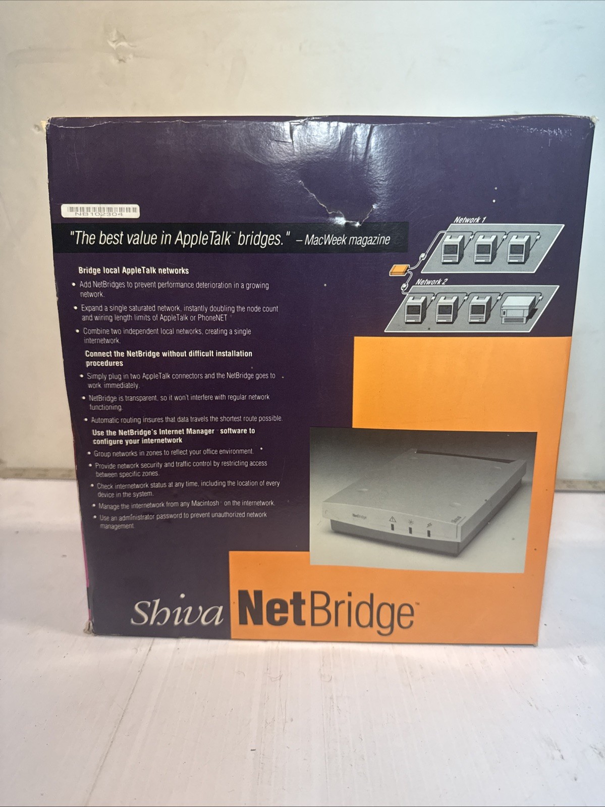 Shiva NetBridge AppleTalk Network Bridge Vintage, new
