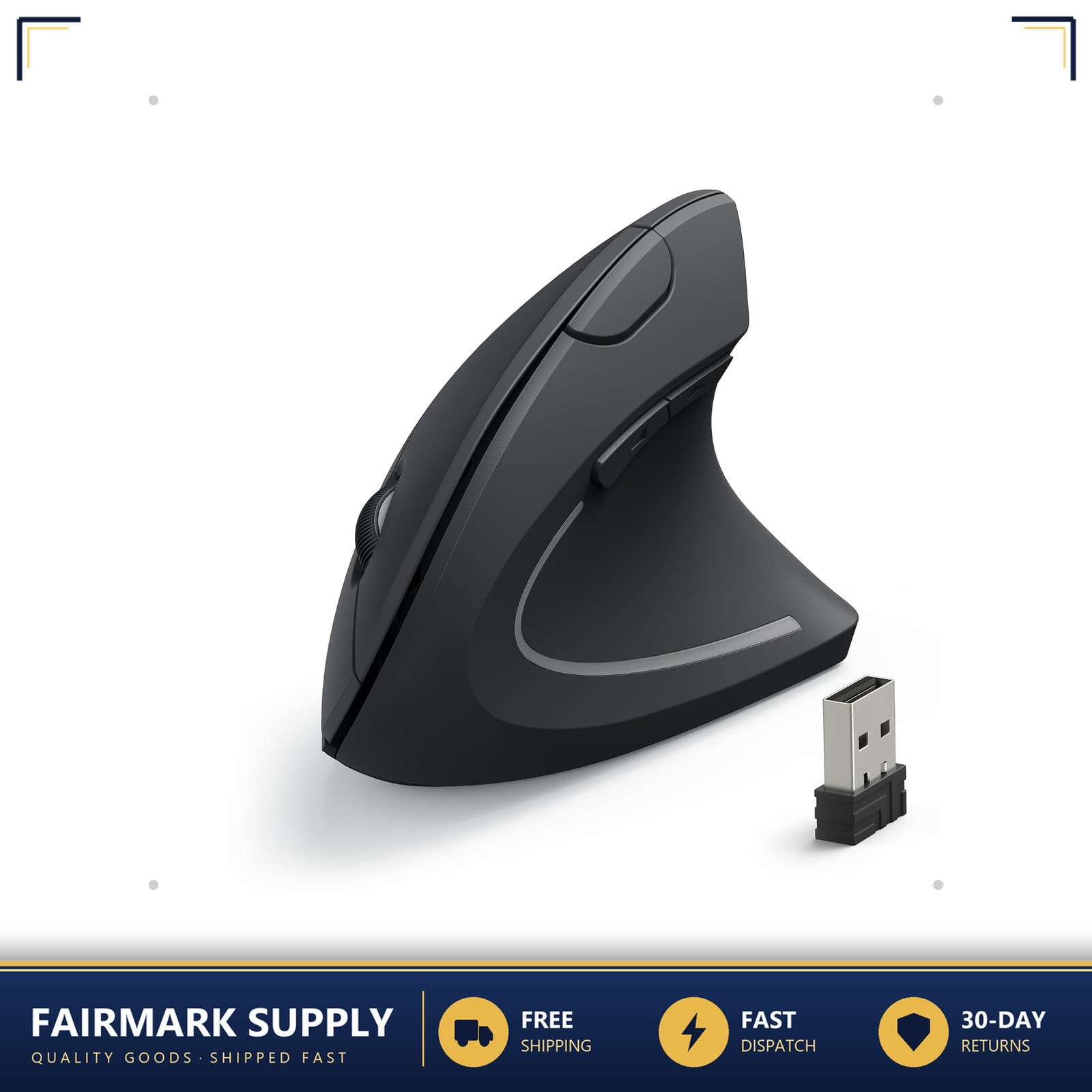 Wireless Vertical Ergonomic Optical Mouse 2.4G USB Receiver