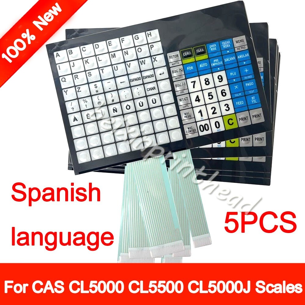 5pcs Keyboard For CAS CL5000 CL5500 CL5000J Scales W/ Pole Overlay Spanish