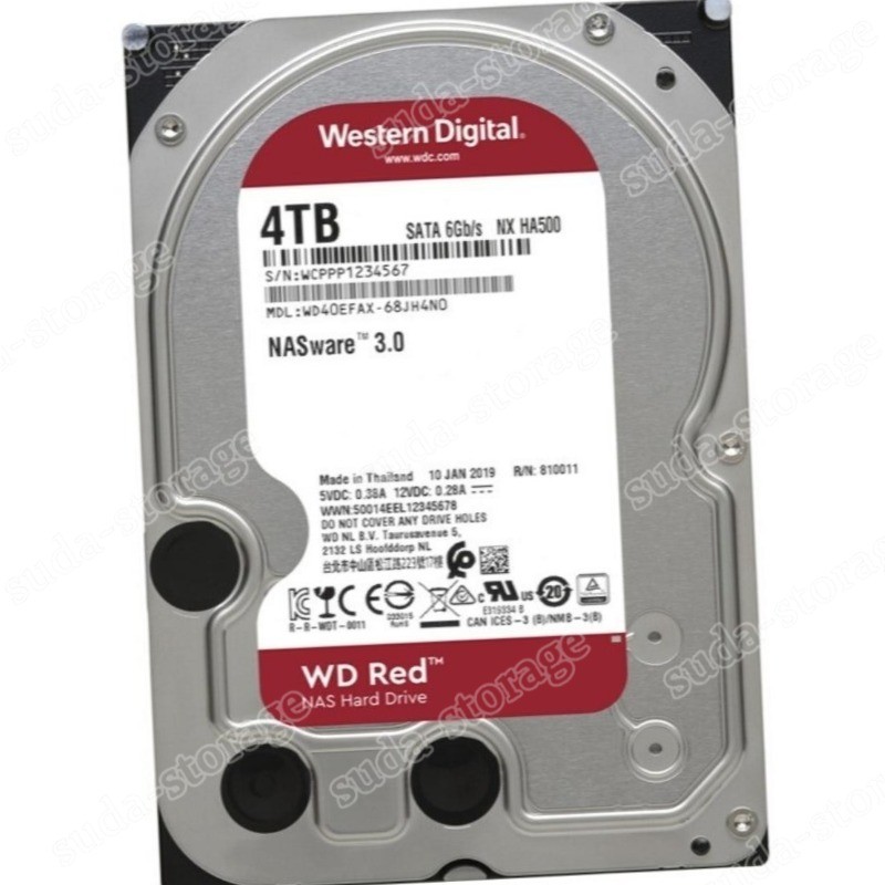 1PCS New Western Digital WD Red 4TB WD40EFAX 5400rpm SATA 3.5" Internal HDD Har