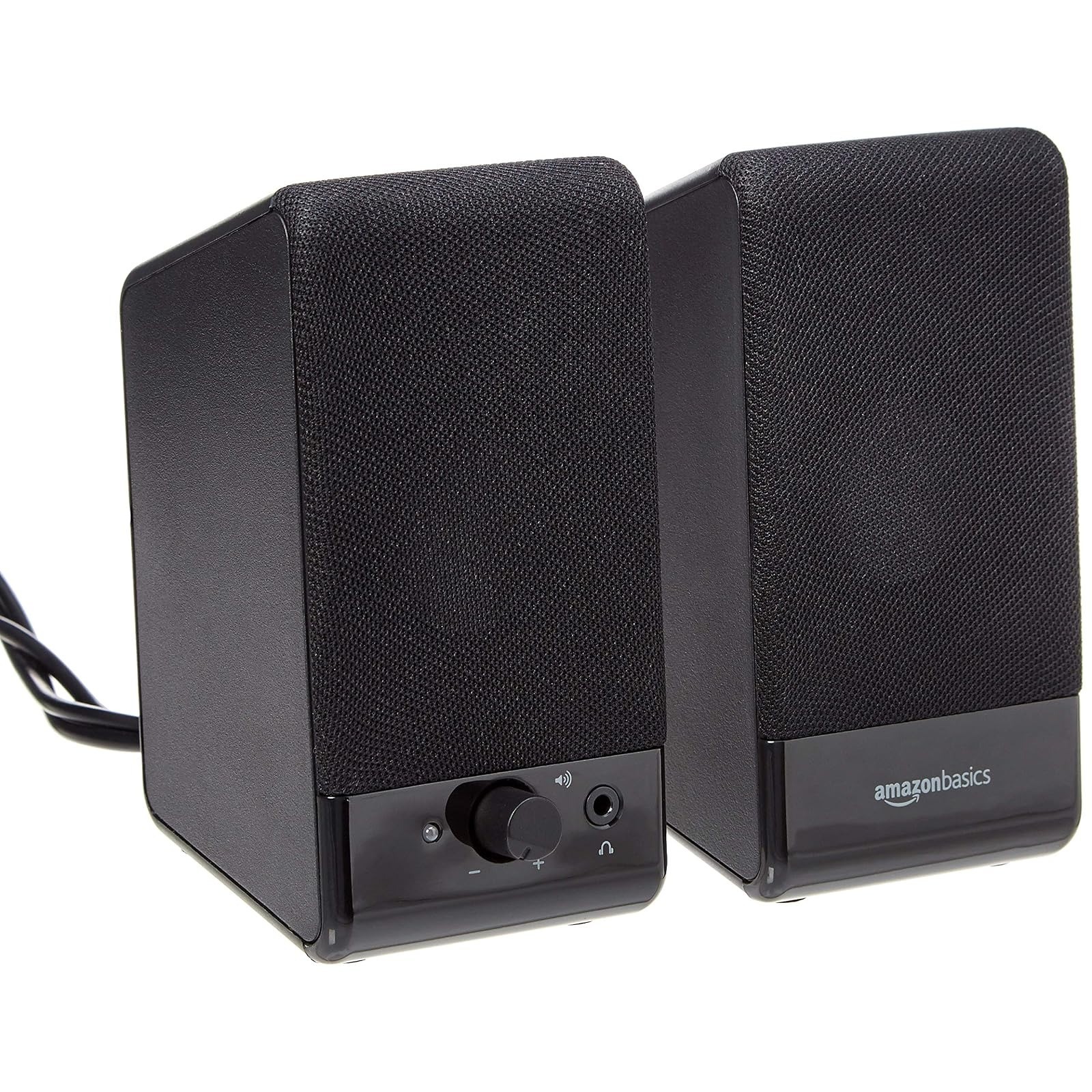 Amazon Basics USB Computer Speakers with Volume Control, Compact PC Laptop
