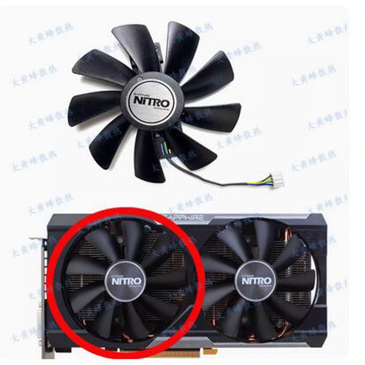 For SAPPHIRE R9 380X R9 380 Ultra Platinum Graphics Card Cooling Fan GAA8B2U