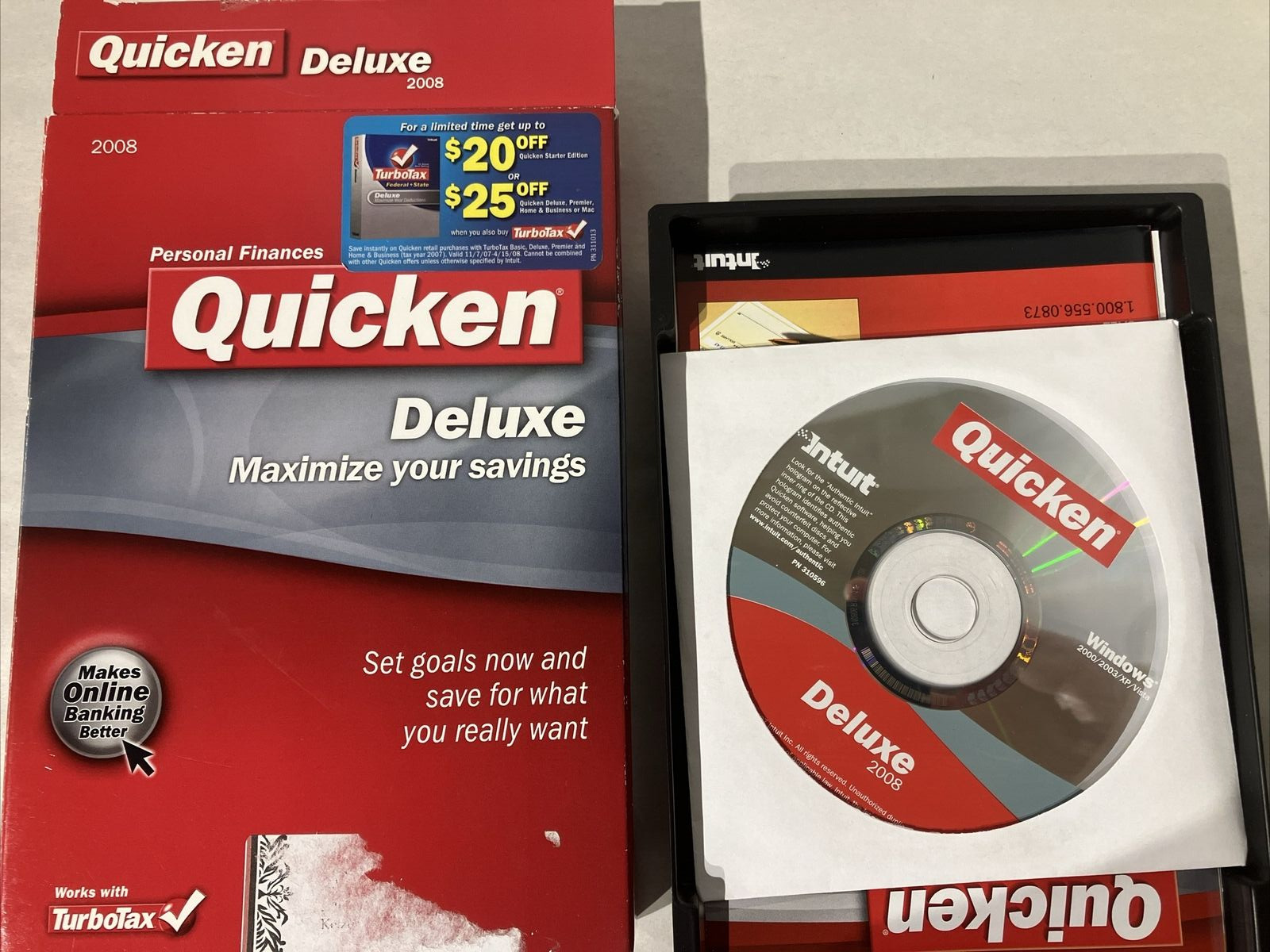 QUICKEN DELUXE 2008 PERSONAL FINANCE Software CD-ROM for Windows XP / Vista