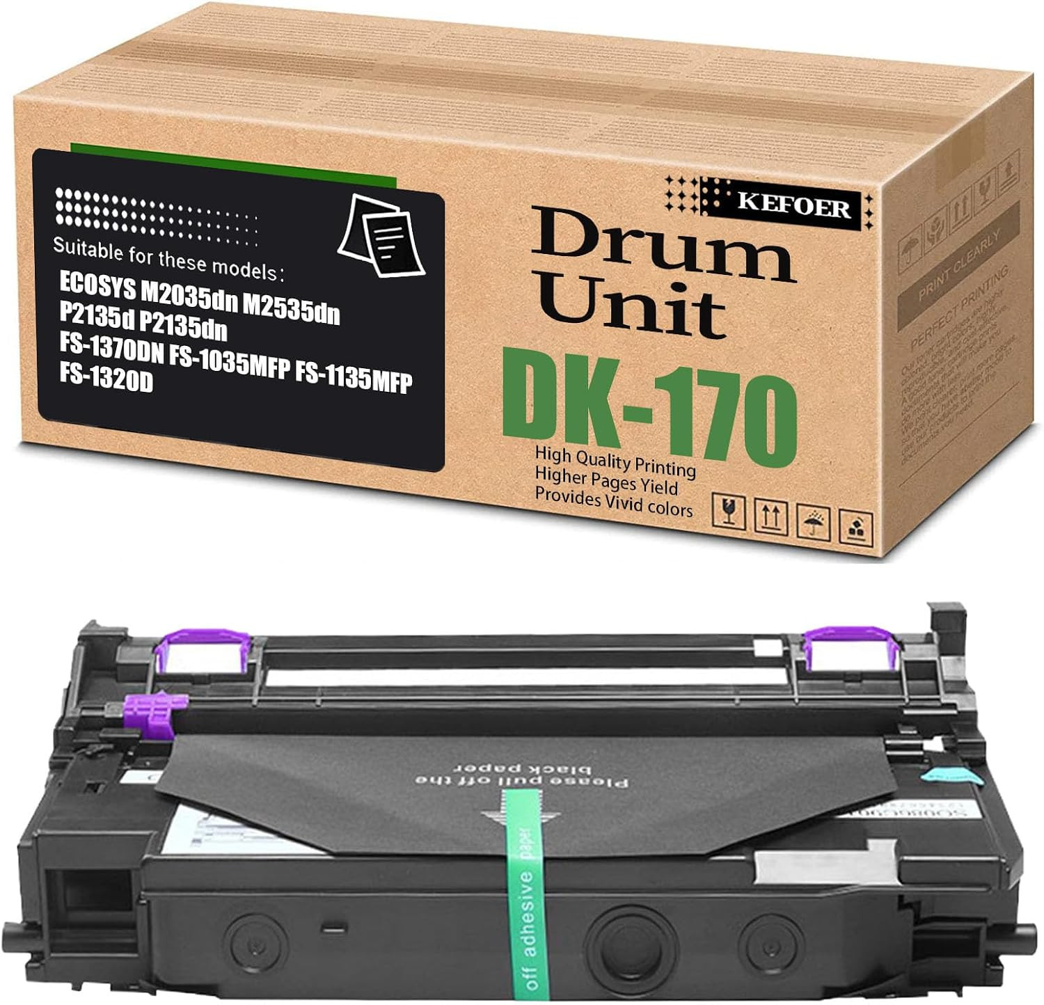 DK-170 Drum Unit Replacement Compatible for Kyocera DK170 302LZ93061 Work with E