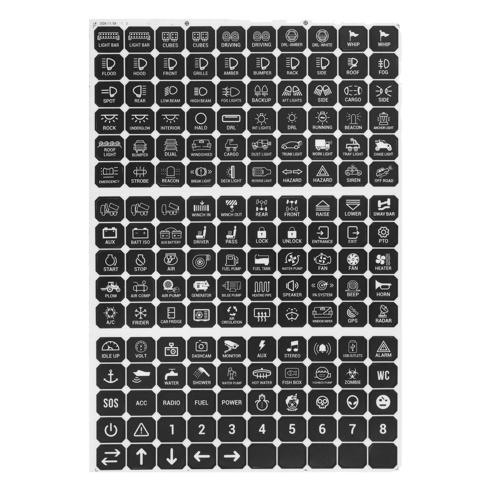 Switch Panel Sticker for 6/8 Gang Switch Panel Labels 160PCS