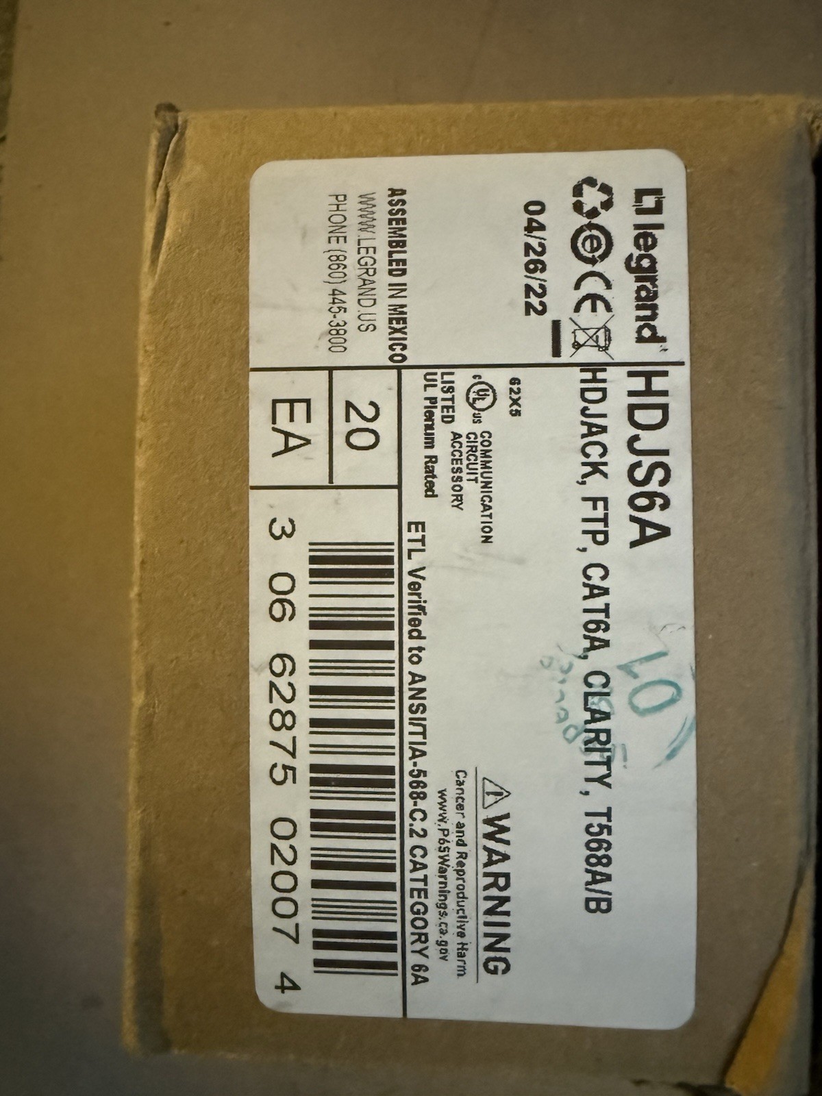 CLARITY SHIELDED HIGH DENSITY JACK (HDJS6A) CAT6A, T568A/B  HDJS6A Ortronics