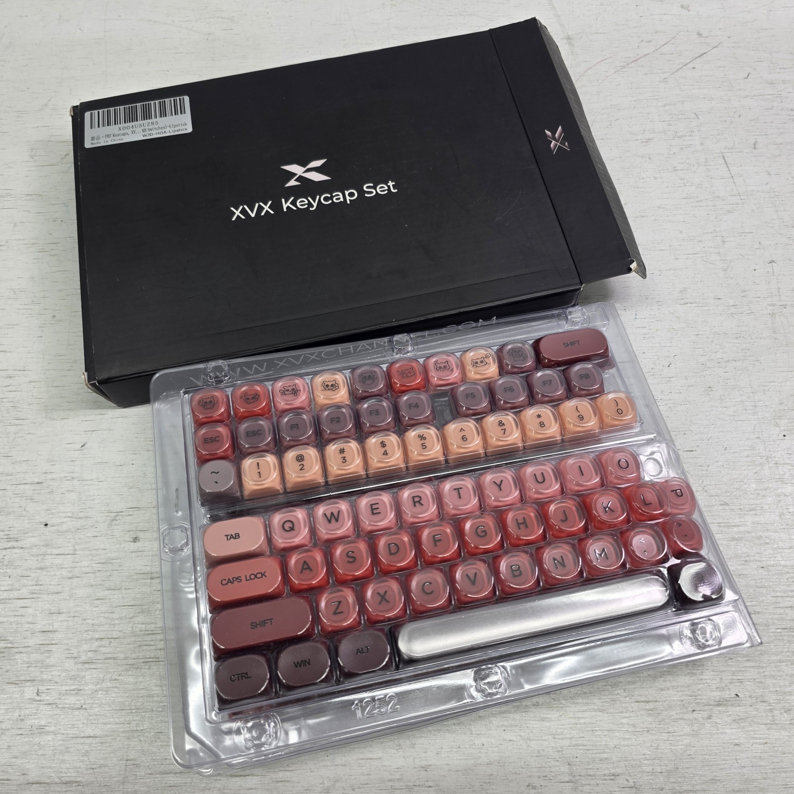 XVX Pink Red Keycaps PBT Keycap Set Lipstick Make-up Colors Profile WJD-HOA 💄