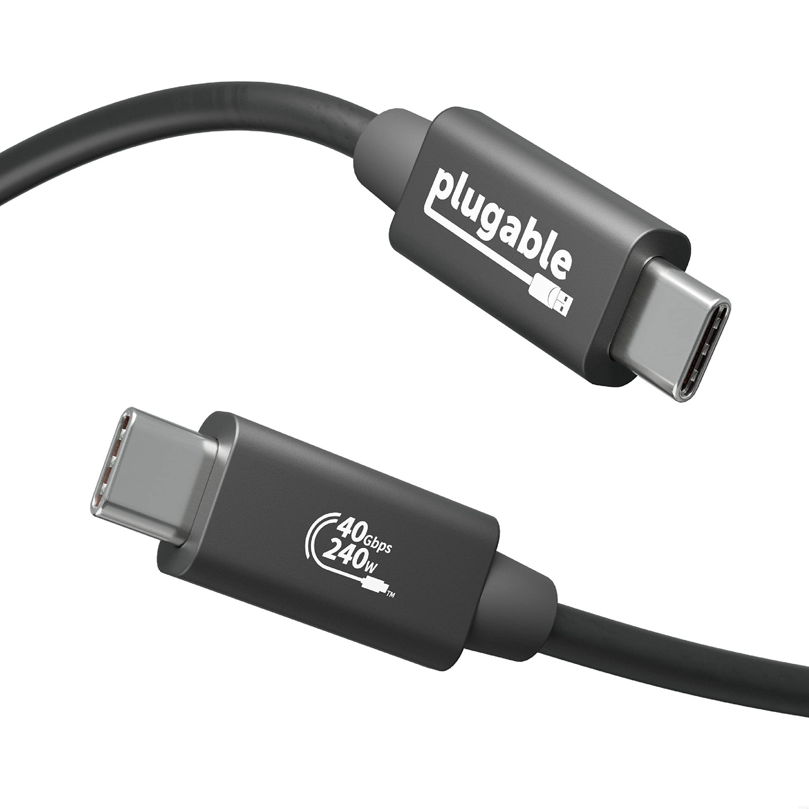 Plugable USB C Cable, 240W Charging Cable 40Gbps, 4K 120Hz, 8K 1 meter, Black