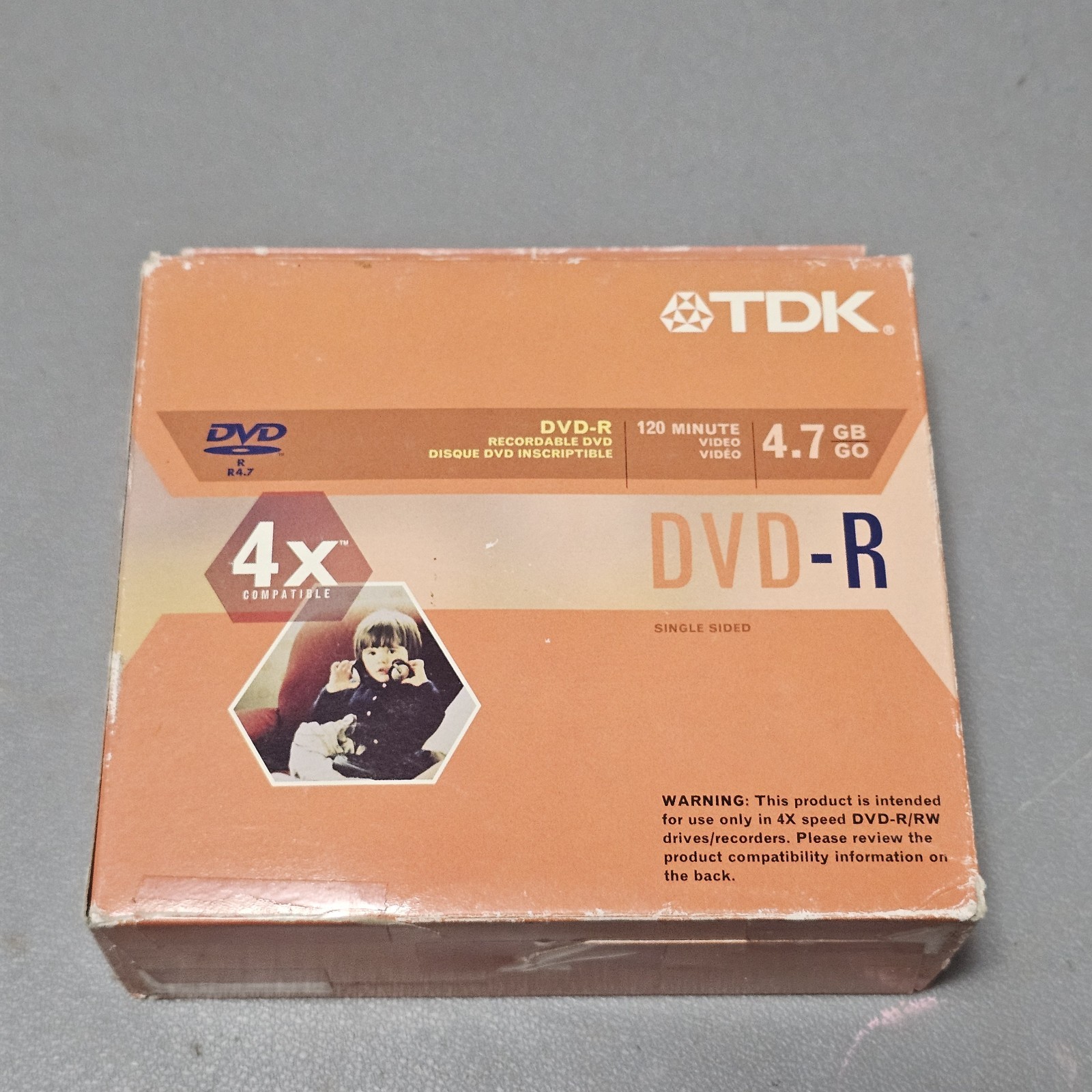 TDK DVD-R 4.7GB 120 Min 4X Video Single Sided 5 Pack New Factory Sealed Discs CD