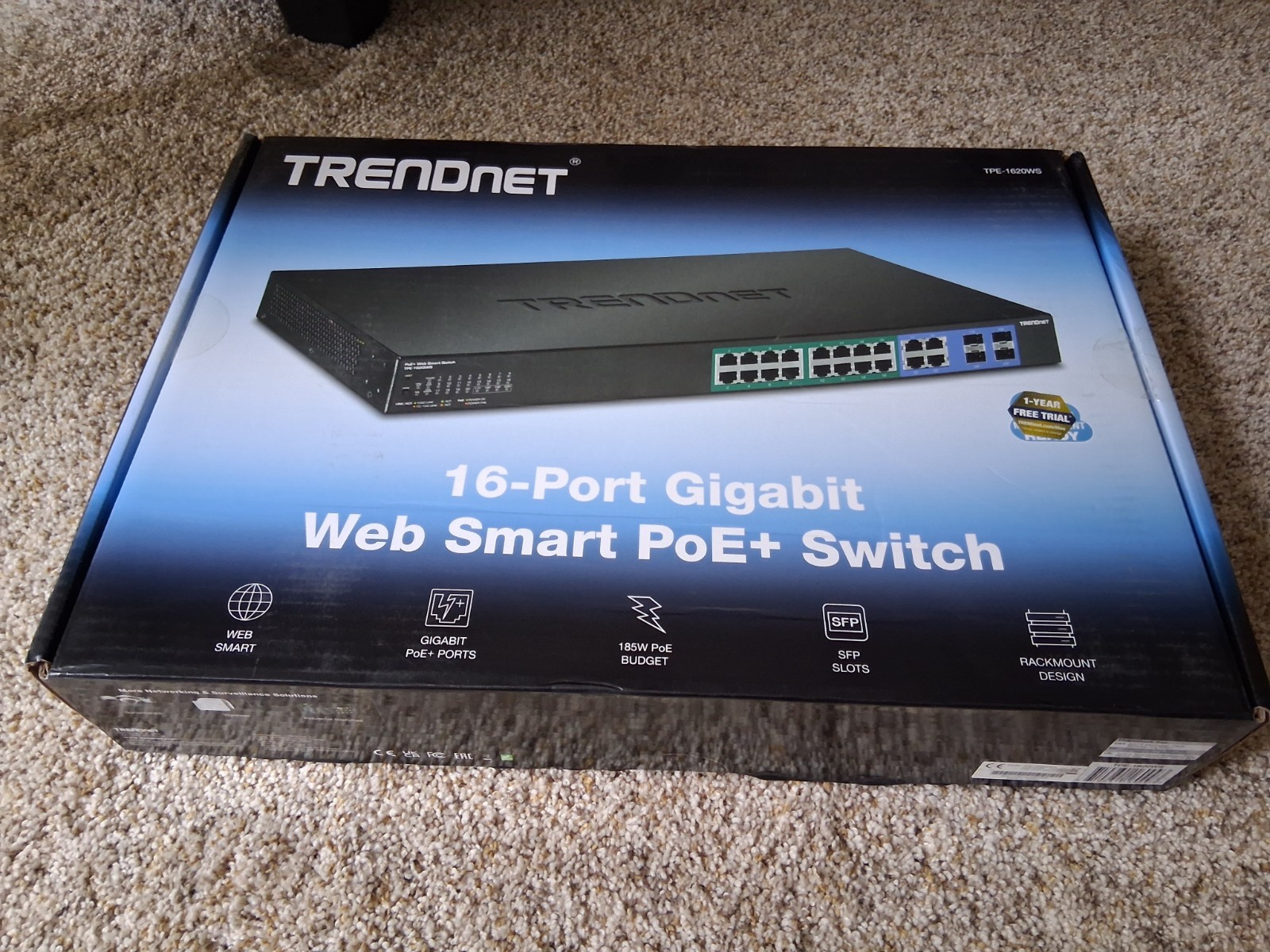 TrendNet TPE-1620WS/A 20-Port Gigabit Web Smart Network Switch
