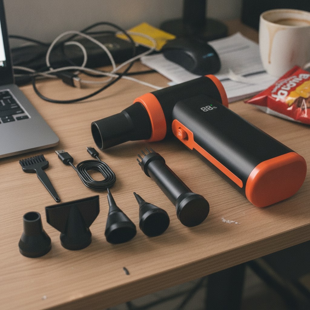Whisper-Quiet Electric Air Duster - Long Battery Life & Lightweight Design