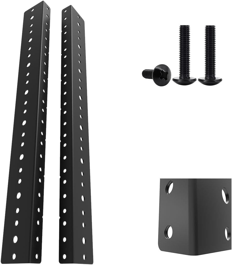 8U Steel Rack Rails Kit with Hardware - 2 Pieces (8URR)