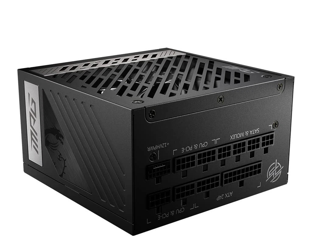 MSI MPG A850G PCIE5, Fully Modular Compact Gaming 850W Power Supply - Black
