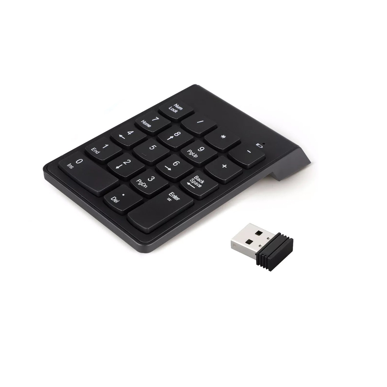 Black Slim 2.4GHz Wireless USB Number Keyboard Plug and Play Ergonomic Design
