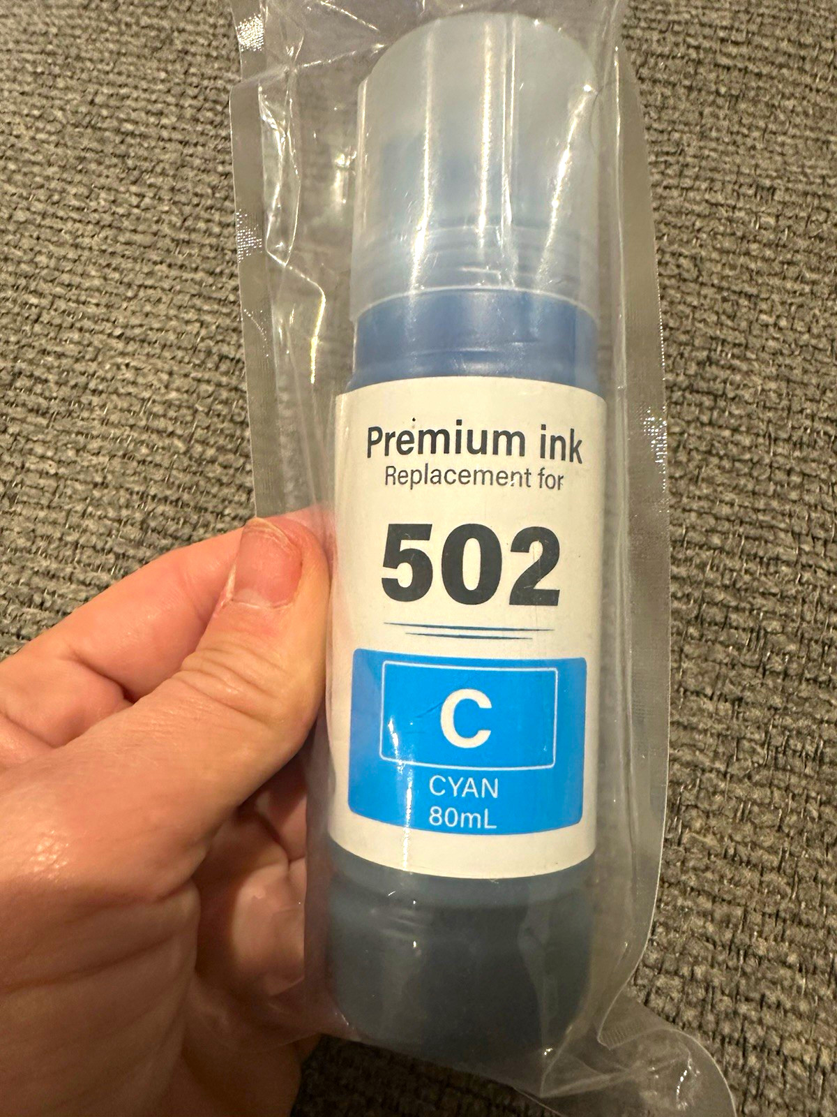 INKROBAT Compatible Epson 502 Cyan Inkjet Refill Bottle, 80mL
