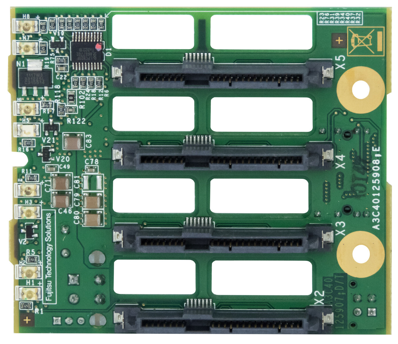 FUJITSU A3C40125908E BACKPLANE 4x 2.5" HDD FOR RX300 S7 S8