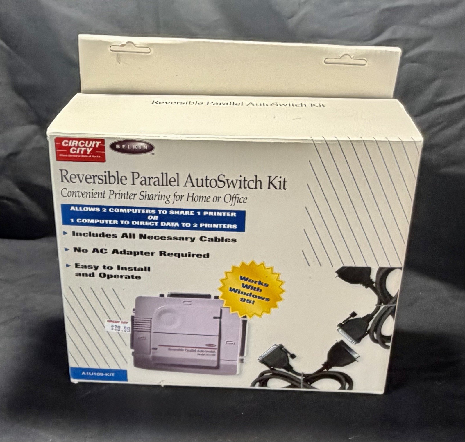 🚨 VINTAGE 1996 Belkin Reversible Parallel AutoSwitch Kit A1U109 Circuit City🖥️