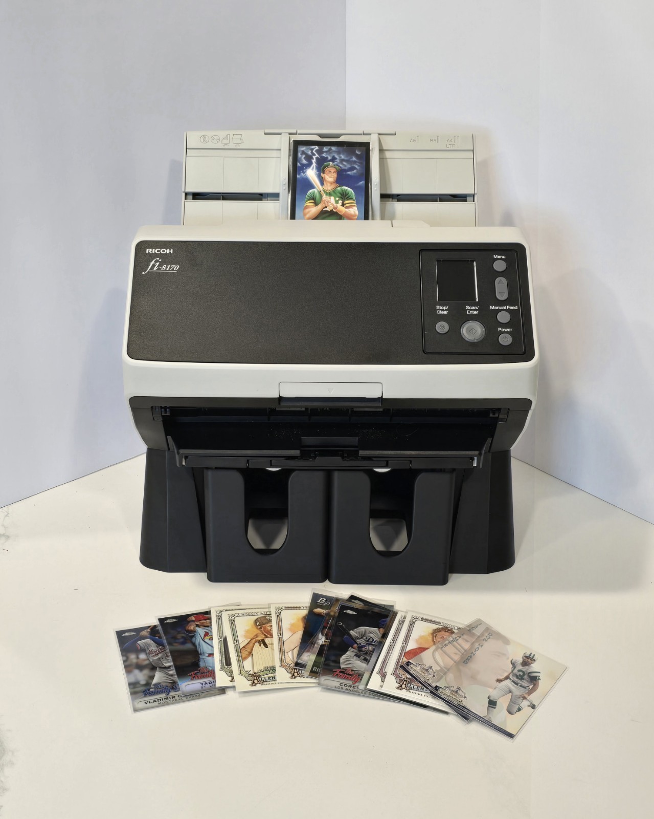 EXTRA TALL CARD SCANNER RISERS AND 2 CARD CATCH TRAYS FOR RICOH FUJITSU  FI-8170