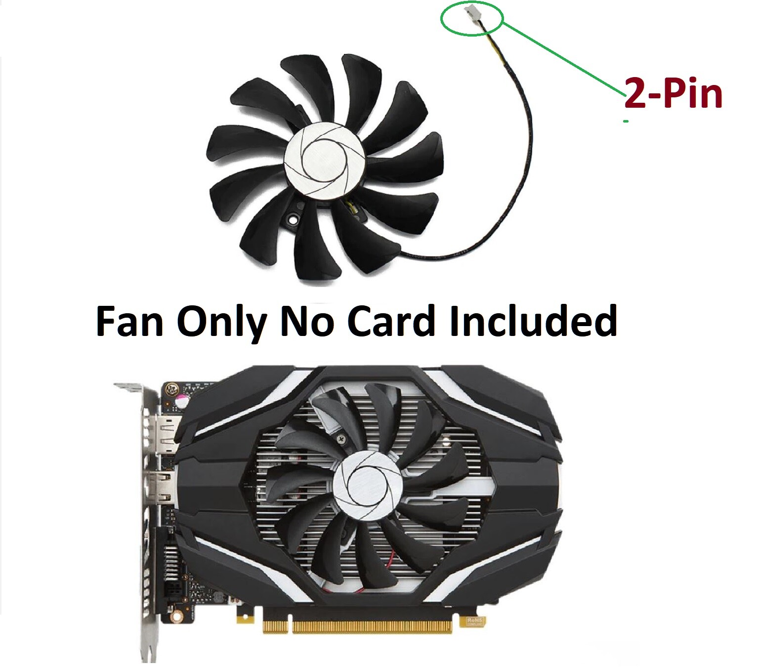 Fan For MSI GTX 1050 Ti  4G Replacement GPU Cooler Fan 85mm 2 pin HA9010H12F-Z