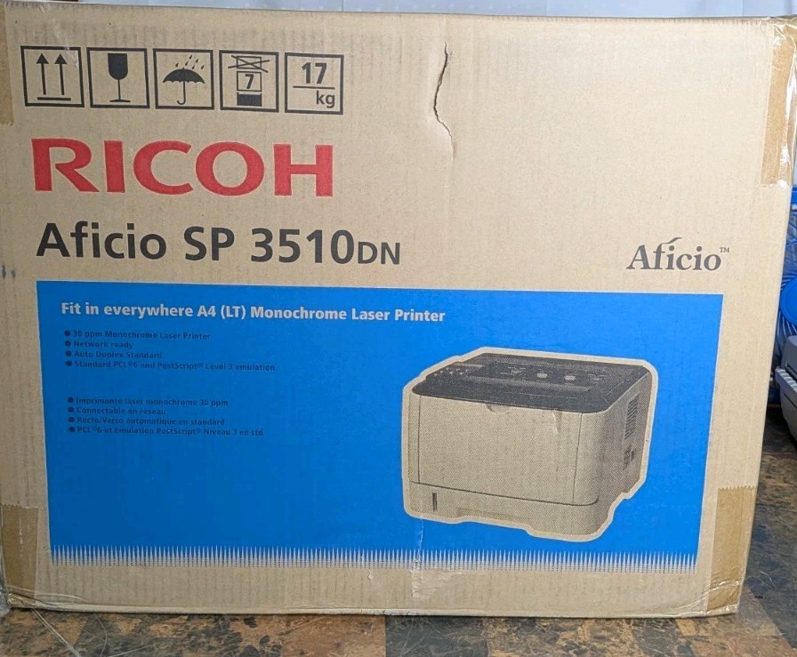 New Ricoh Aficio SP3510DN Monochrome Laser Printer - Sealed Box 