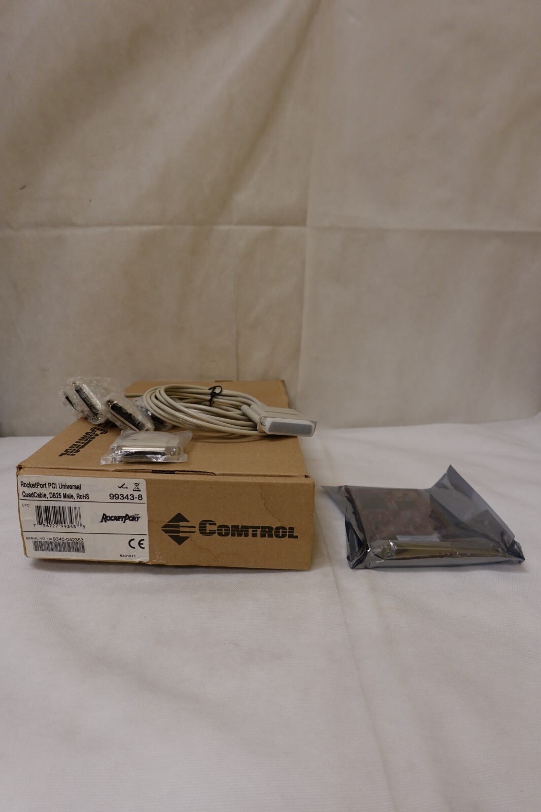 Comtrol 99343-8 / 502265 Rocketport Universal uPCI 4 port with DB25M Cable