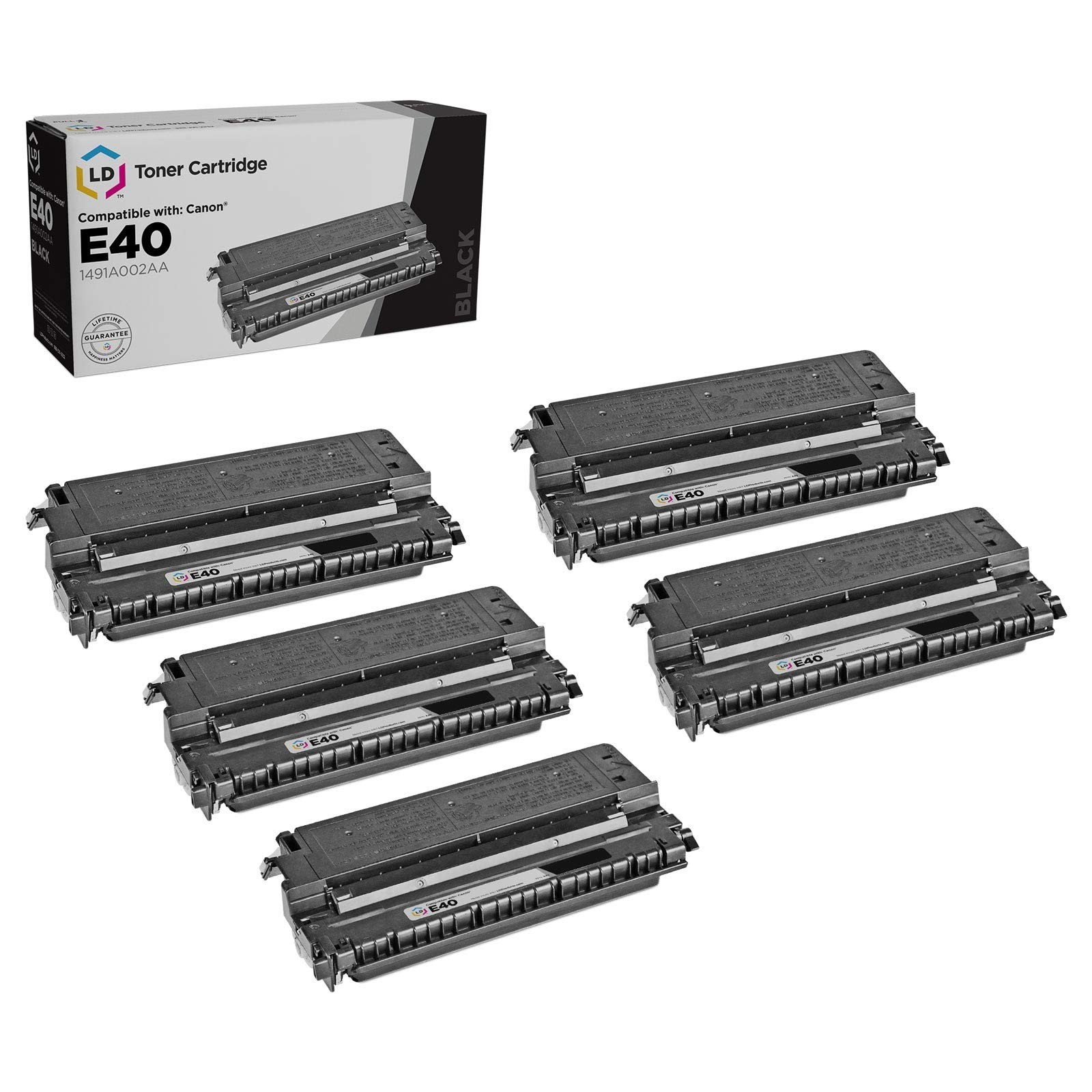 LD Compatible Replacements for Canon 1491A002AA (E40) 5PK HY Black Toner