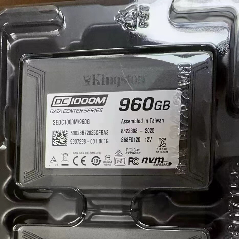 960GB KINGSTON SSD U.2 DC1000M SEDC1000M/960G NVME U2 PCIE Solid State Drive