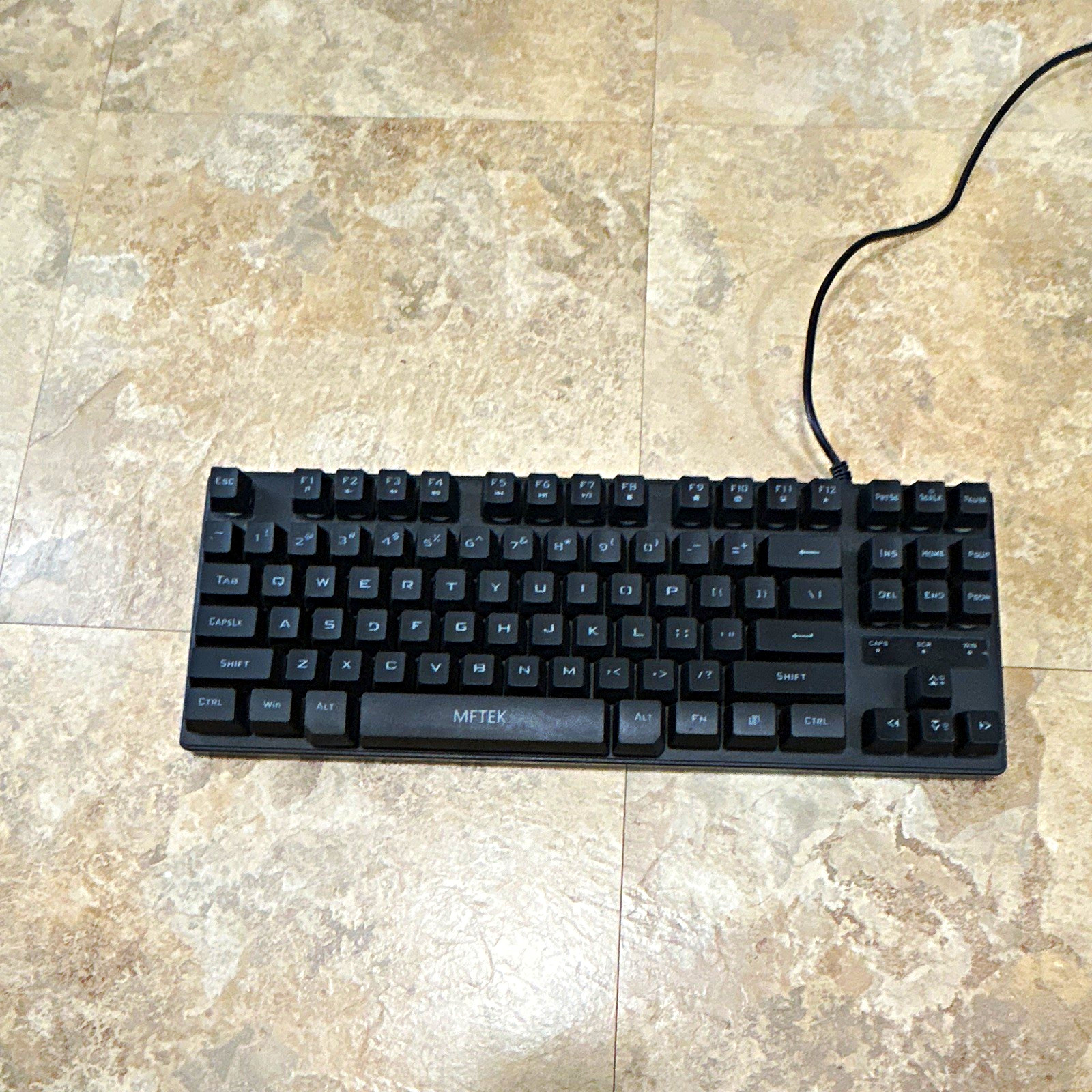 MFTEK Black Wired USB Computer Keyboard English QWERTY Standard Layout