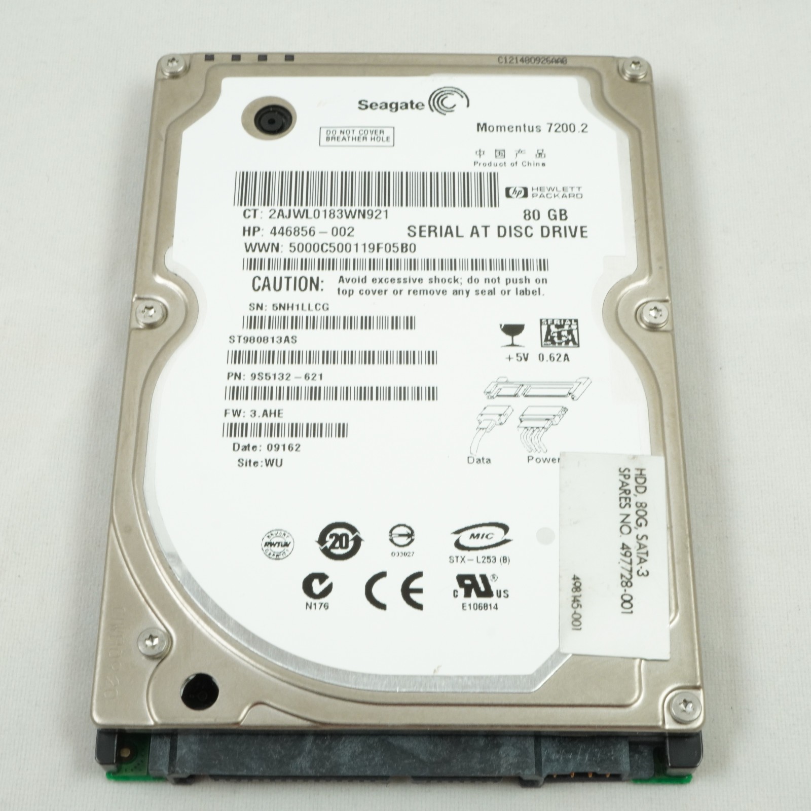 Seagate Momentus 7200.2 80GB Internal 7200RPM 2.5" (ST980813AS) HDD