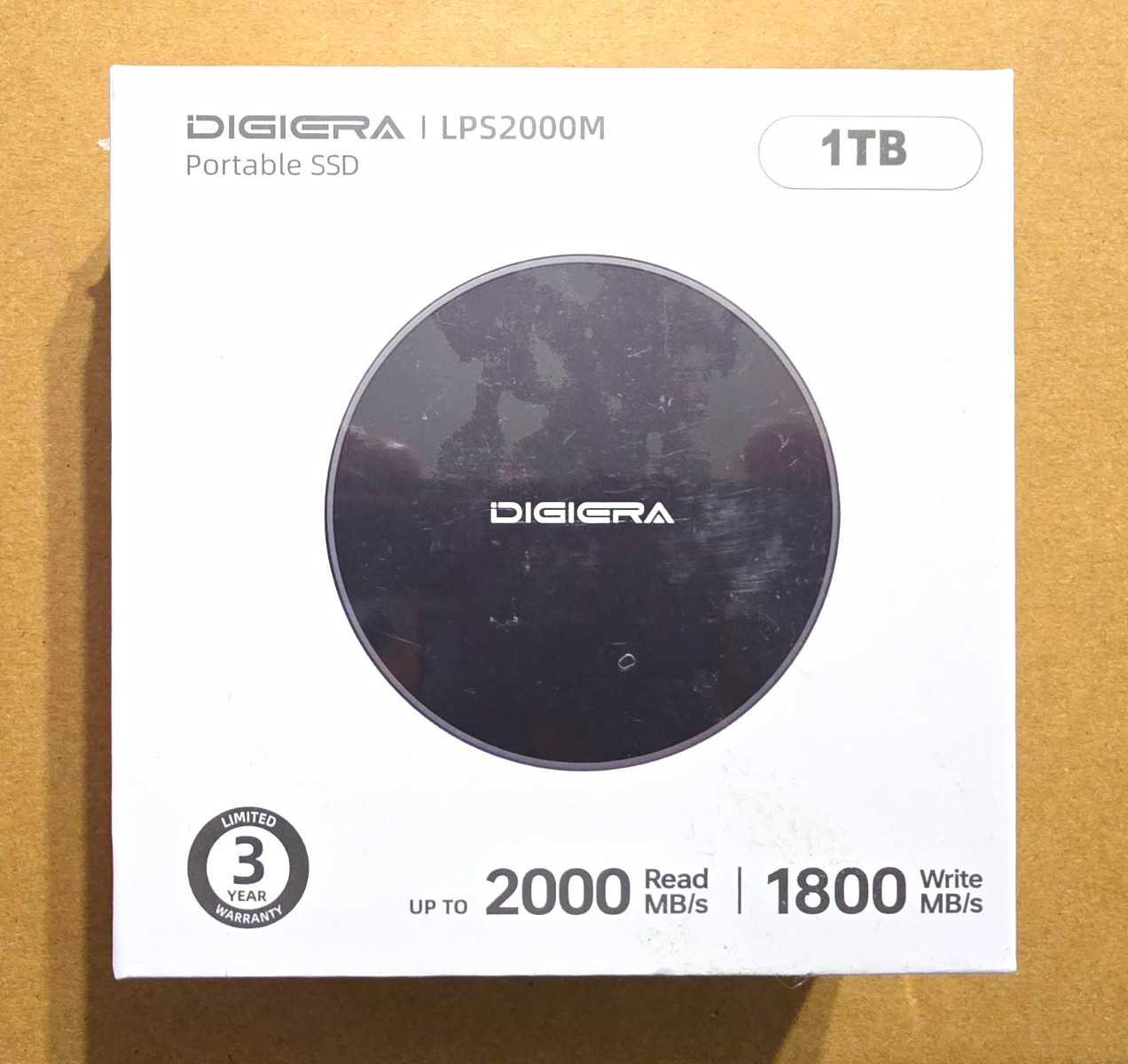 DIGIERA LPS2000M 1TB Portable External SSD USB 3.2 Gen 2x2 Type-C Black
