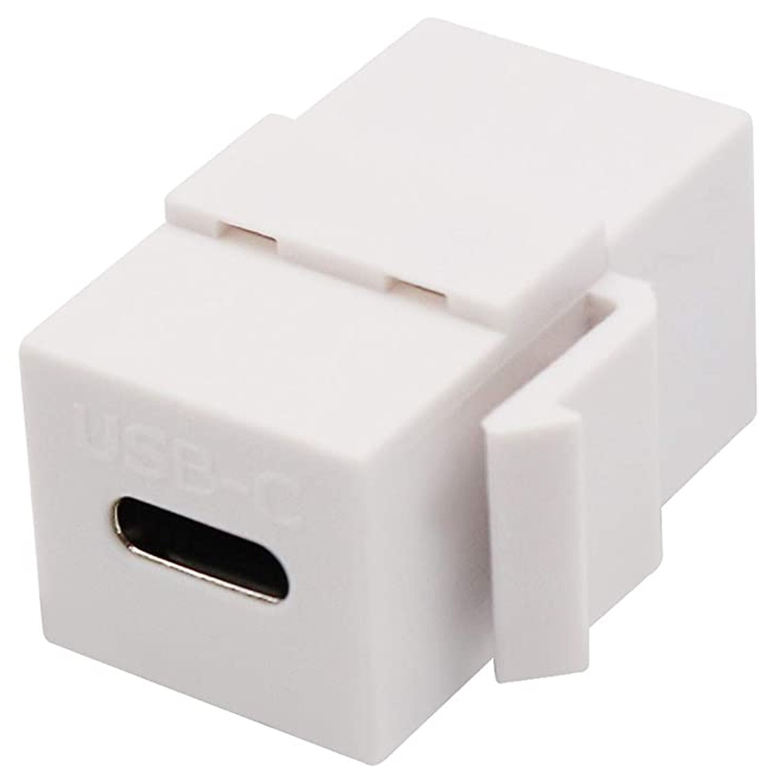USB-C 3.1 Female to Female Inline Keystone Coupler Snap-In Type-C Insert White