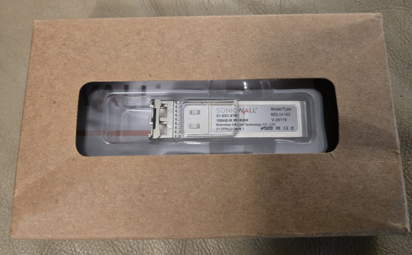 New SonicWall 01-SSC-9785 SFP Plus Module 10GBASE SR Fiber Transceiver