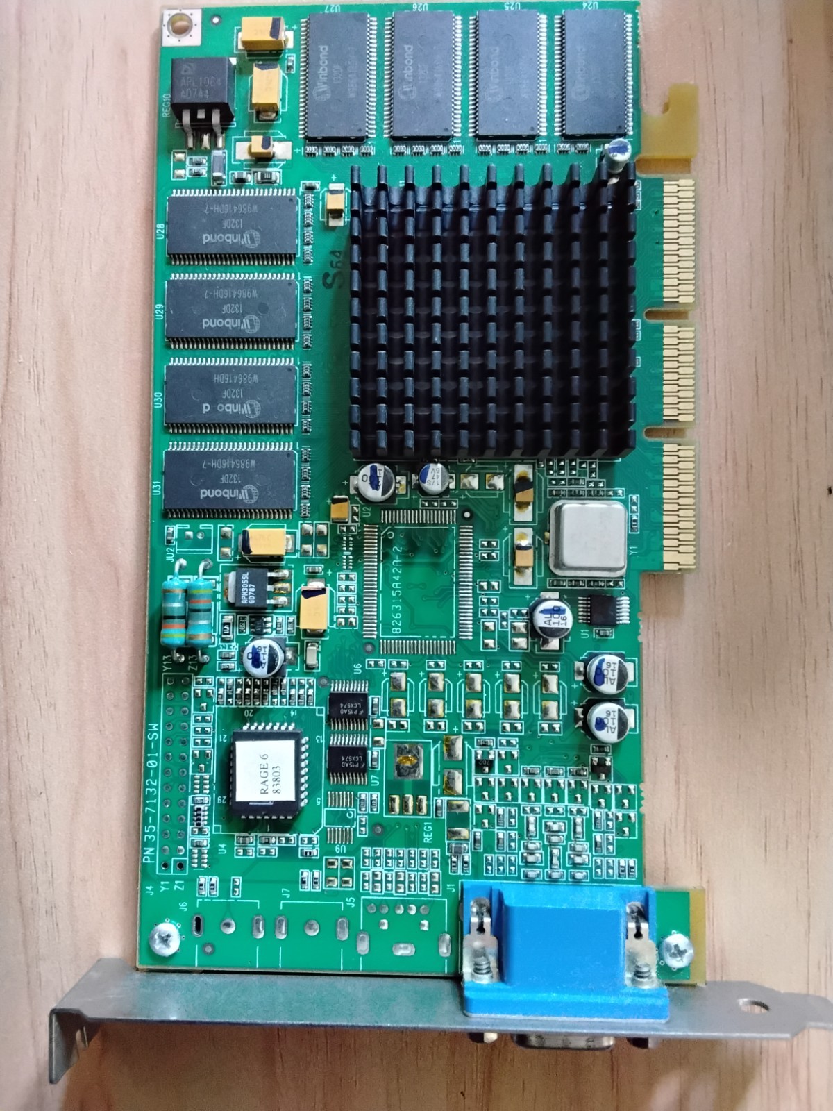 Vintage ATI Rage 6 83803 Radeon R6 SDR 64MB AGP Video Graphics Card Winbond